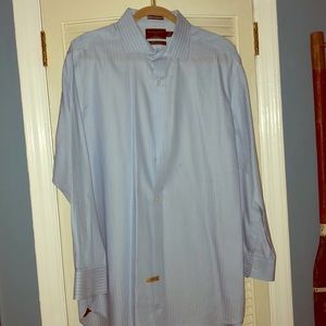 Black Brown 1826 Blue Button Down 17-1/2  34